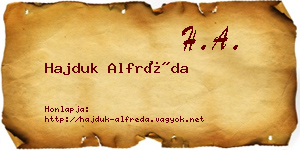 Hajduk Alfréda névjegykártya